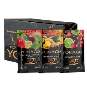 Чай концентрат YONAGO Фруктово-ягідне АСОРТІ шоубокс (24 саше 50г)